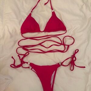 SHEIN Hot Pink Bikini Set